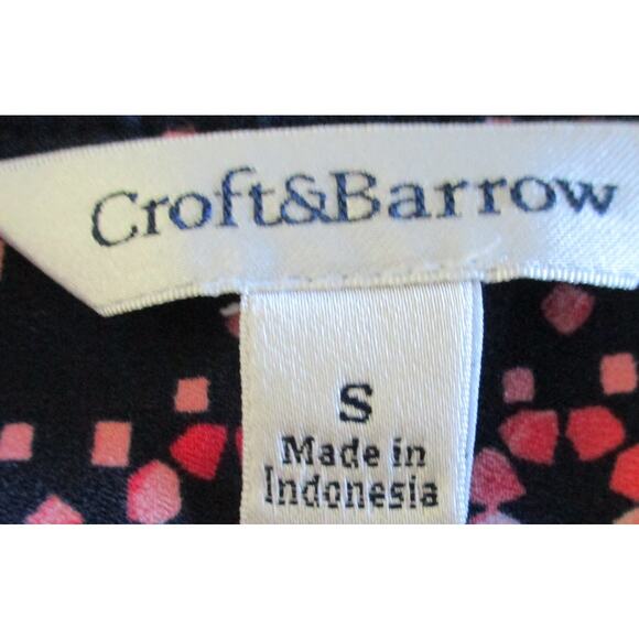 Croft & Barrow Women's Blue & Pink Cap Sleeve Button Shirt Size Small - Picture 8 of 10